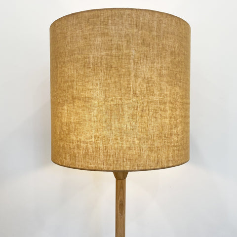 FLOOR LAMP // TOTE, Oak + ROSE/Gold shade