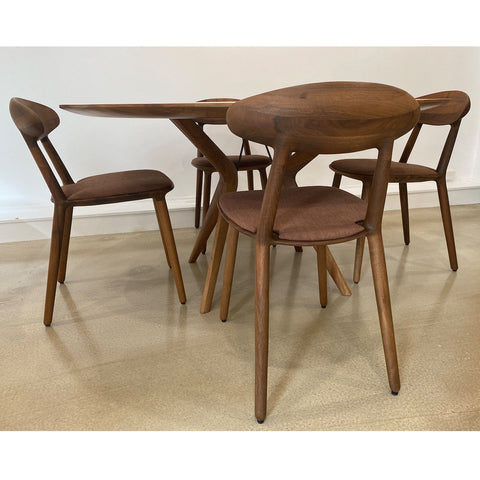 STOCK DINING SUITE // LAKRI table & 6 Wu chairs, Walnut