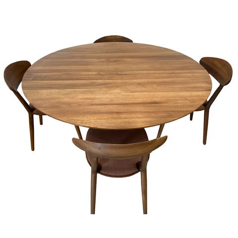 STOCK DINING SUITE // LAKRI table & 6 Wu chairs, Walnut