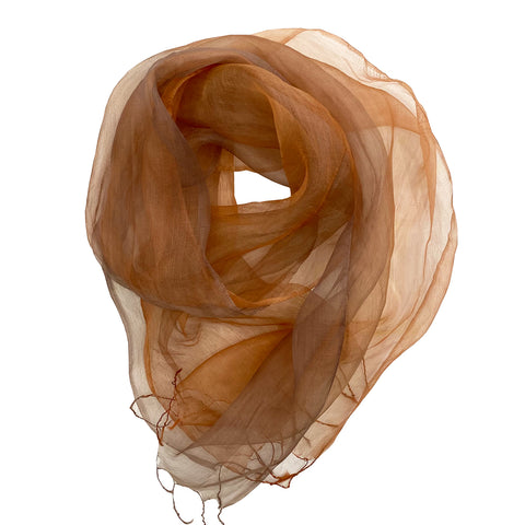 SCARF // Sculptural silk, Hand dyed, EMBER